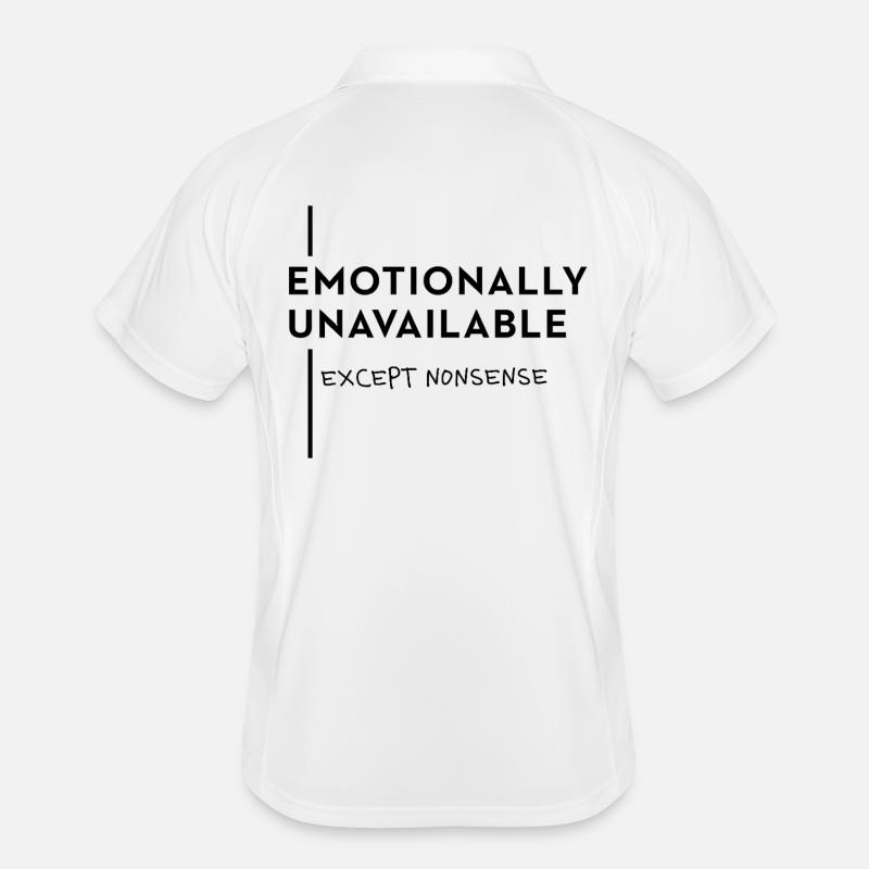 Emotionally Unavailable – Nonsense Mode Men's Polo breathable