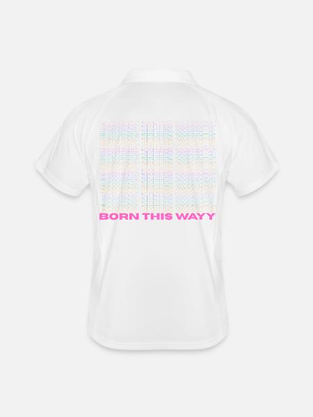 Pride / CSD / LGBTQ+ Design "Born this wayy" - Men's Polo breathable - white/navy - Back
