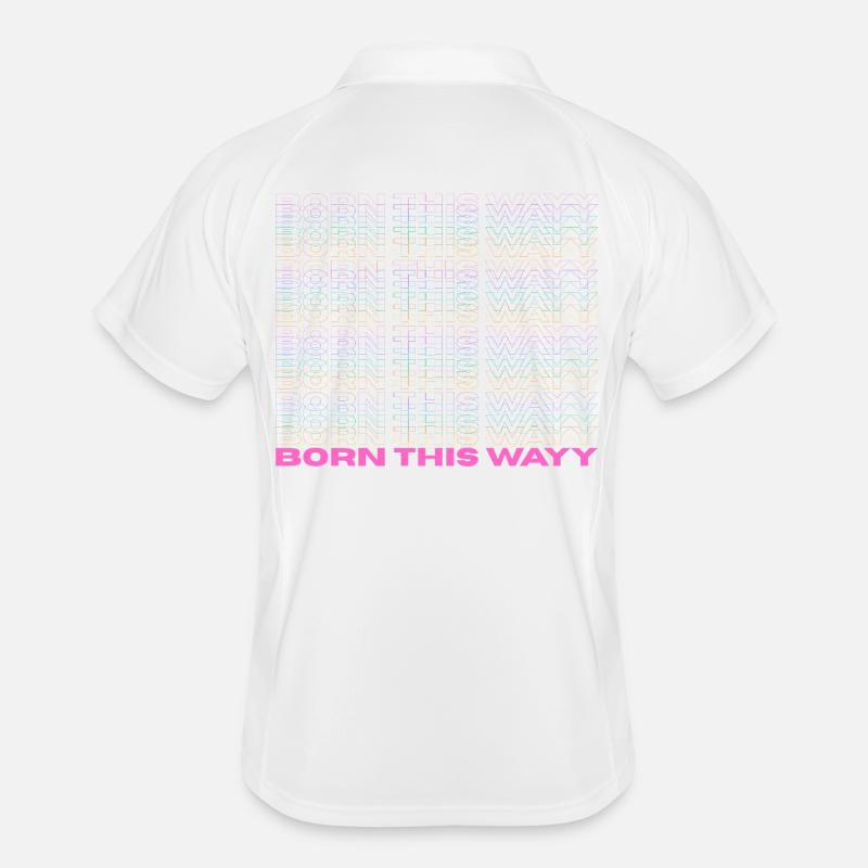 Pride / CSD / LGBTQ+ Design "Born this wayy" Männer Polo atmungsaktiv