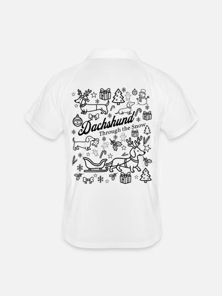 Dachshund Snow Design - Men's Polo breathable - white/navy - Back