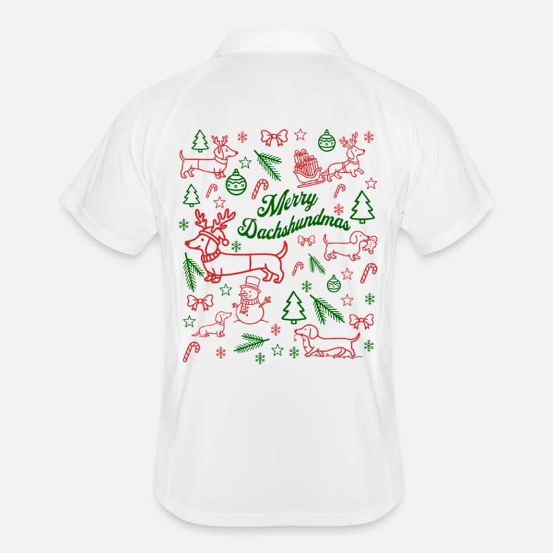 Dachshund Christmas Pattern Men's Polo breathable