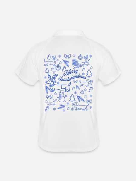 Dachshund Christmas Fun Pattern - Men's Polo breathable - white/navy