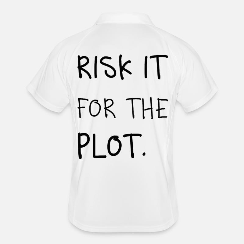 Risk It for the Plot – Handwriting Men's Polo breathable