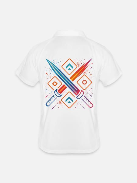 Gaming Swords Neon - Polo respirant Homme - blanc/marine - Dos
