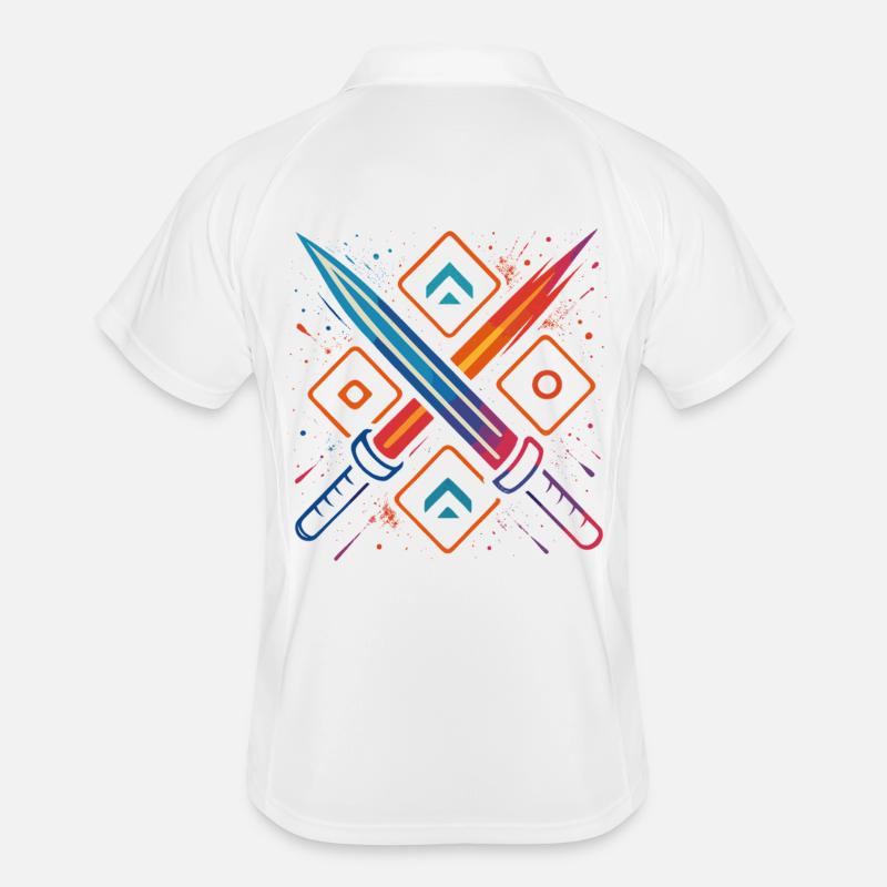 Gaming Schwerter Neon Männer Polo atmungsaktiv