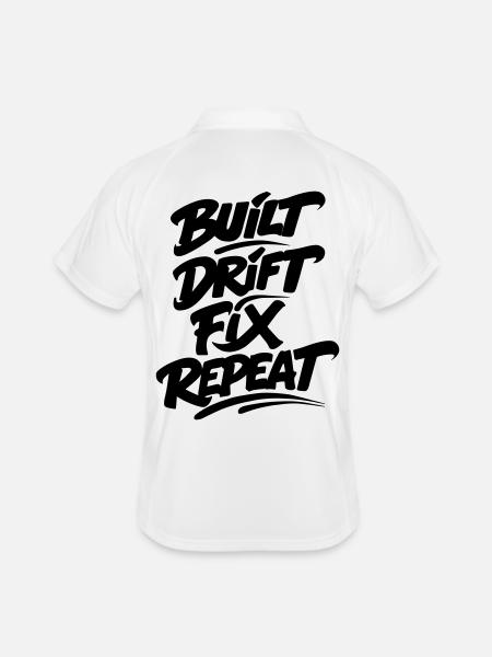 Built Drift Fix Repeat v2 - Men's Polo breathable - white/navy