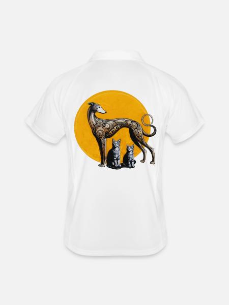 Art de rue Galgo & Cats - Brut - Polo respirant Homme - blanc/marine - Dos