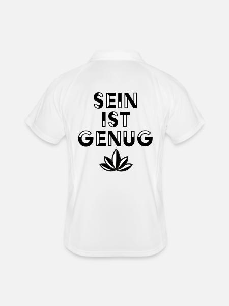 Être suffit – Esthétique minimaliste du cannabis - Polo respirant Homme - blanc/marine - Dos