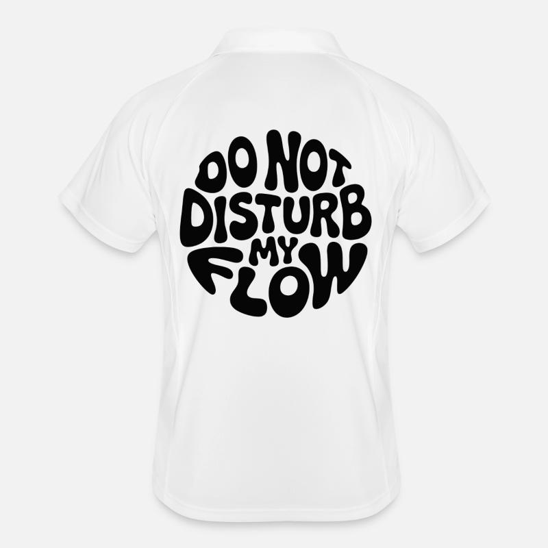 do not disturb my flow black branded - Men's Polo breathable - white/navy