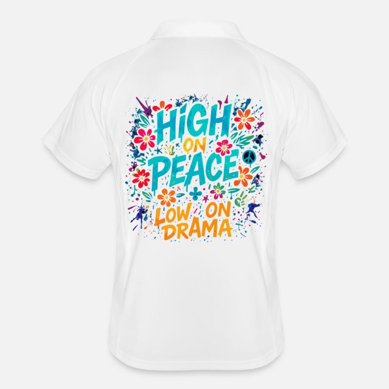 High on Peace, Low on Drama Men's Polo breathable