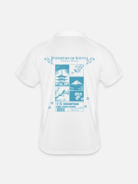 Temps de la Fleur de Kyoto Floraison Intemporelle - Polo respirant Homme - blanc/marine - Dos