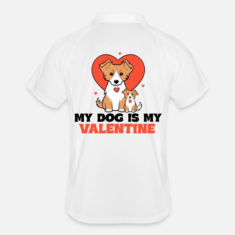 Couple chien de la Saint-Valentin avec du cœur Polo respirant Homme