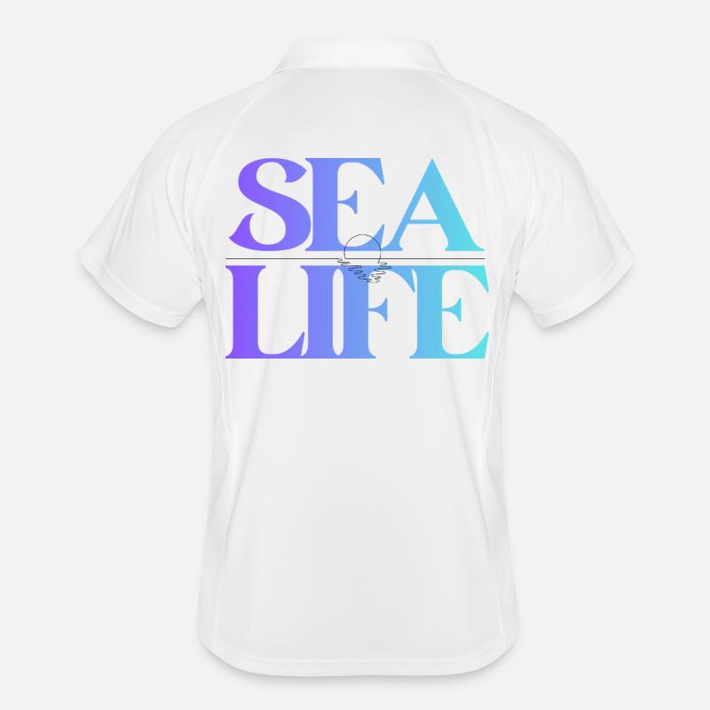 Sea Life Gradient Font Design Men's Polo breathable