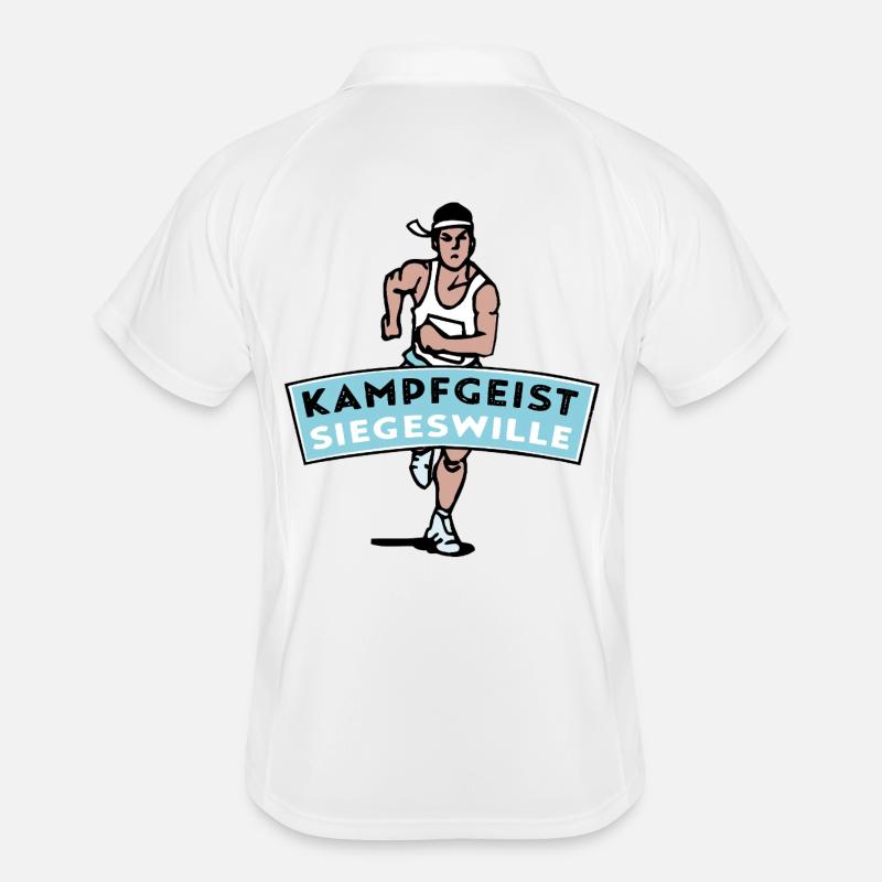 Kampfgeist Siegeswille - Marathonläufer Männer Polo atmungsaktiv