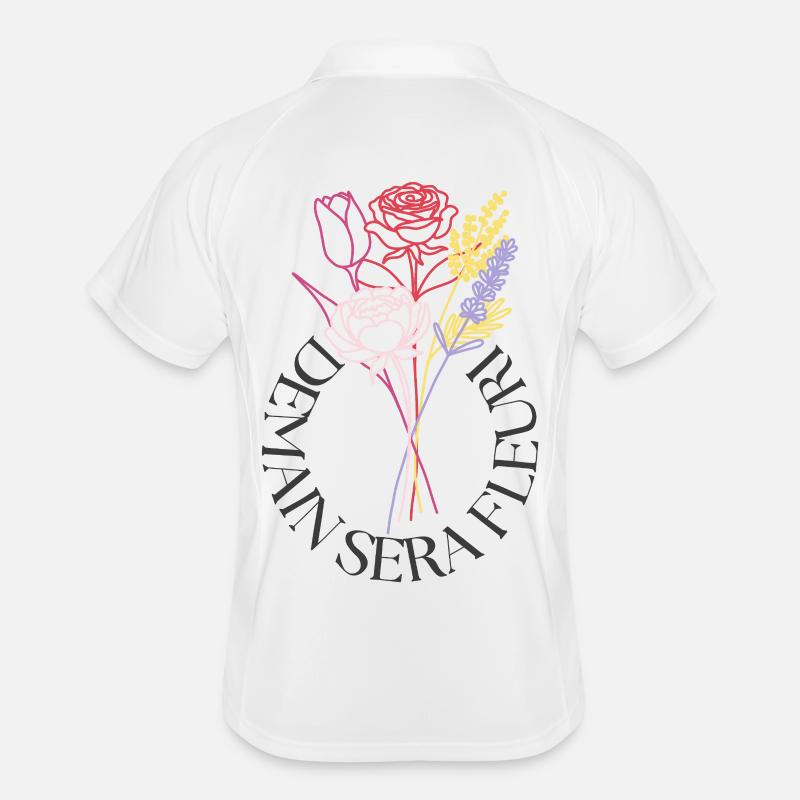 Ich hoffe, dass Bouquet LineArt morgen blumig sein wird Männer Polo atmungsaktiv