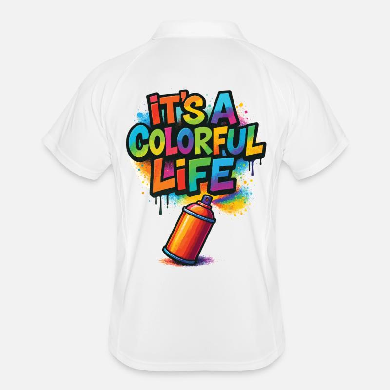 Colorful Life Graffiti Spray Männer Polo atmungsaktiv