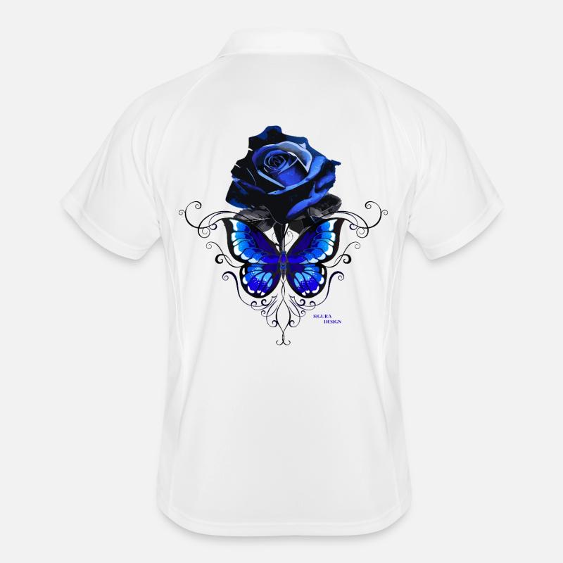 Sigura-Design Rosenschmetterling Männer Polo atmungsaktiv