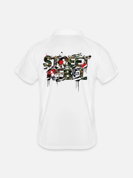 Conception de scènes de tuning Street Rebel - Polo respirant Homme - blanc/marine - Dos