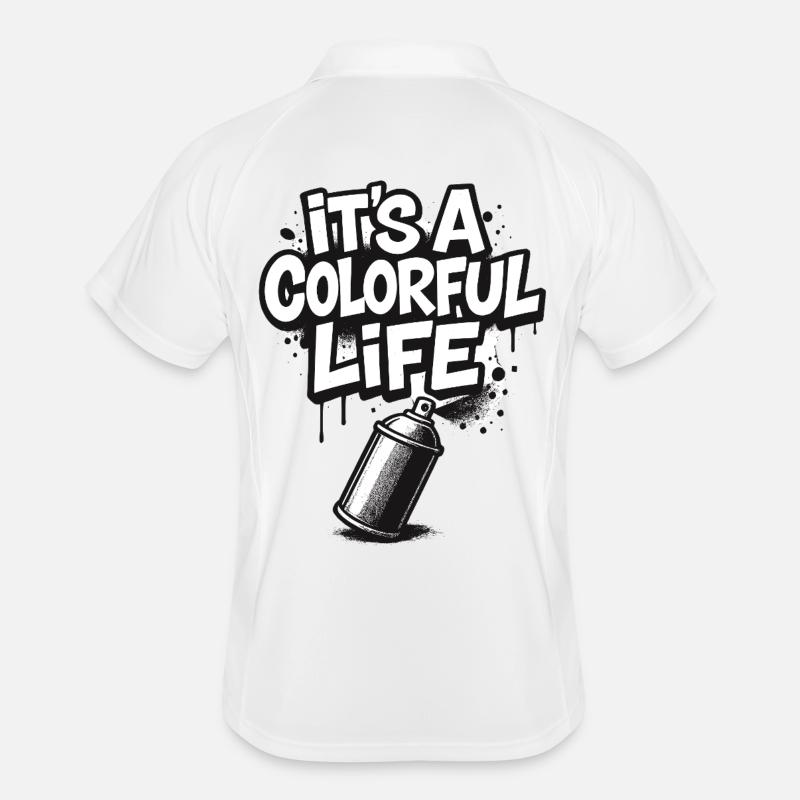 C’est un graffiti de vie coloré Polo respirant Homme