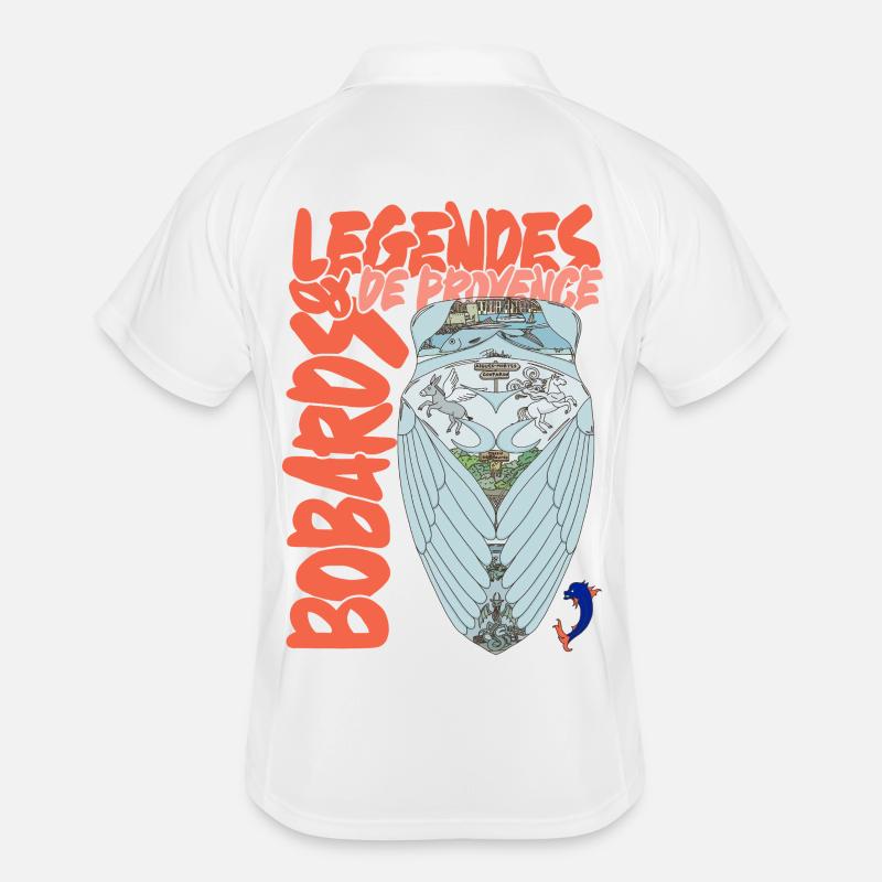 Legenden der Provence Cicada - Männer Polo atmungsaktiv - Weiß/Navy