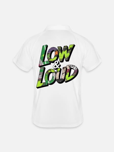Low & Loud JDM Car Tuning Street Style - Men's Polo breathable - white/navy - Back