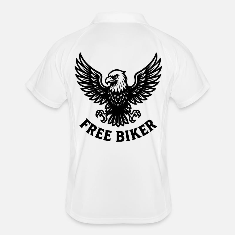 Free Biker Eagle Motorcyclist Design Men's Polo breathable