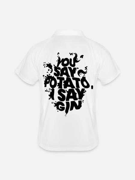 Du sagst Kartoffel, ich sage Gin – lustiges Gin-Liebhaber-Zitat - Männer Polo atmungsaktiv - Weiß/Navy - Hinten