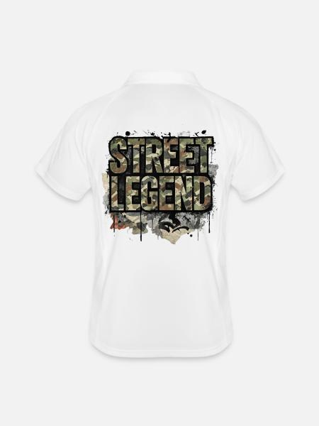 Street Legend Camo Motiv für JDM Fans und Männer - Männer Polo atmungsaktiv - Weiß/Navy - Hinten