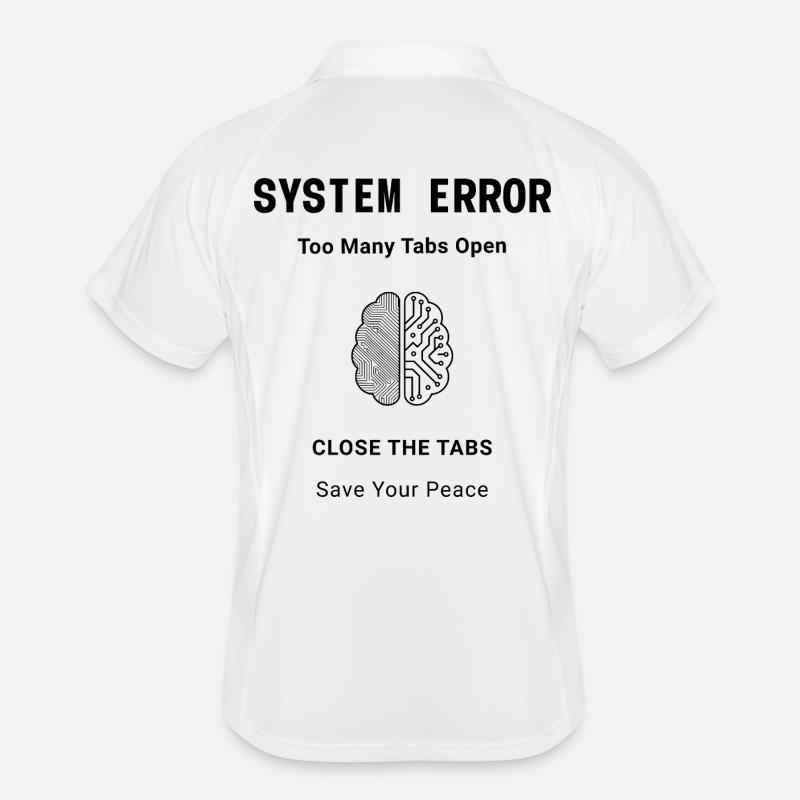 Impression arrière d’erreur système – Santé mentale esthétique Polo respirant Homme