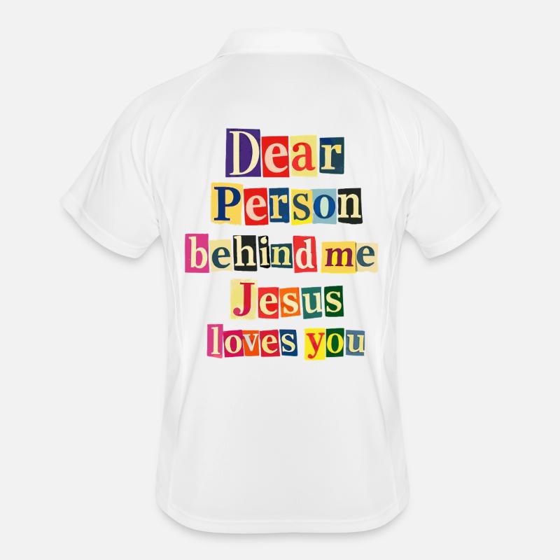 Jésus t’aime, message positif Polo respirant Homme