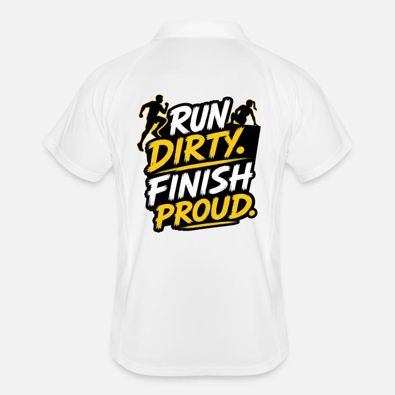Run Dirty Finish Proud OCR Runner Design - Men's Polo breathable - white/navy