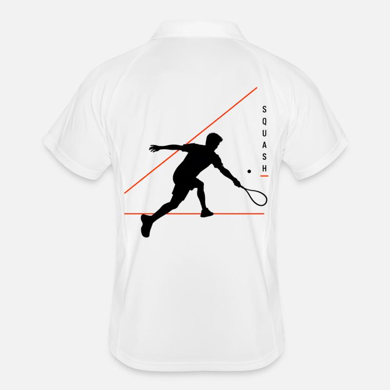 Squash Silhouette mit Neonlinien Männer Polo atmungsaktiv