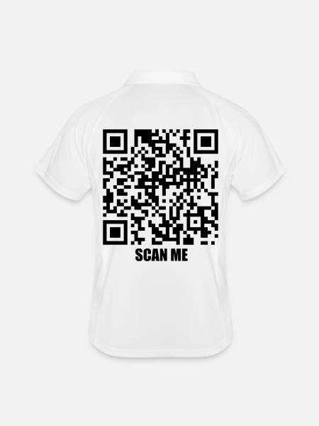 Quote Message – You Scanned Me - Men's Polo breathable - white/navy - Back
