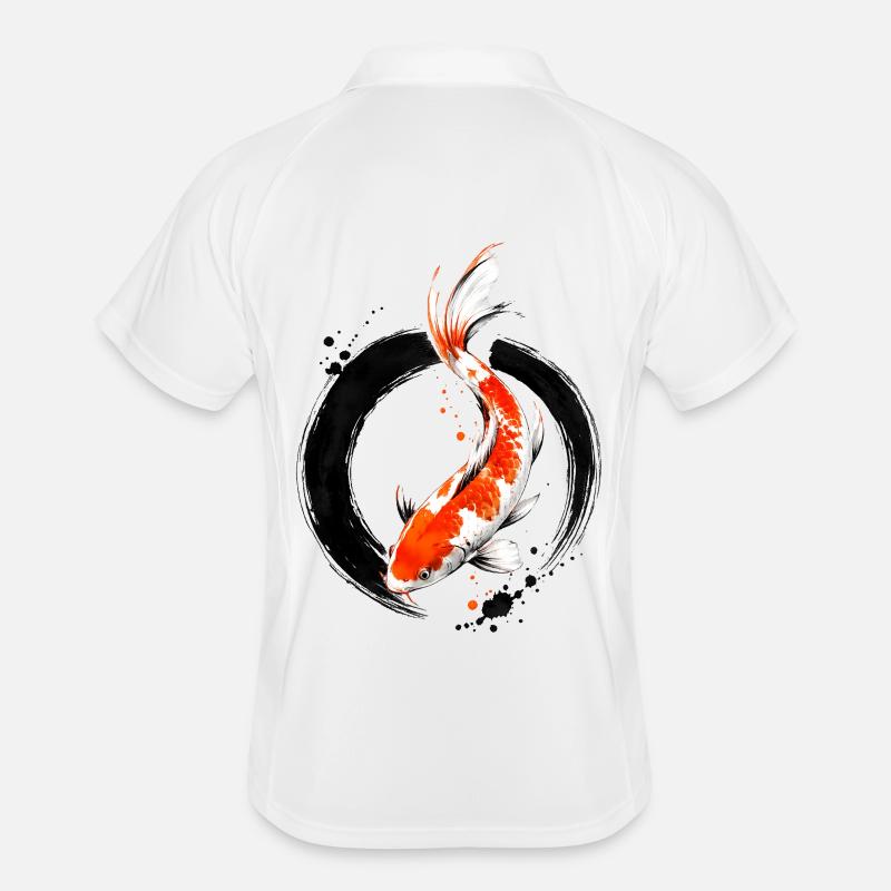 Zen Koi Ink Circle Männer Polo atmungsaktiv