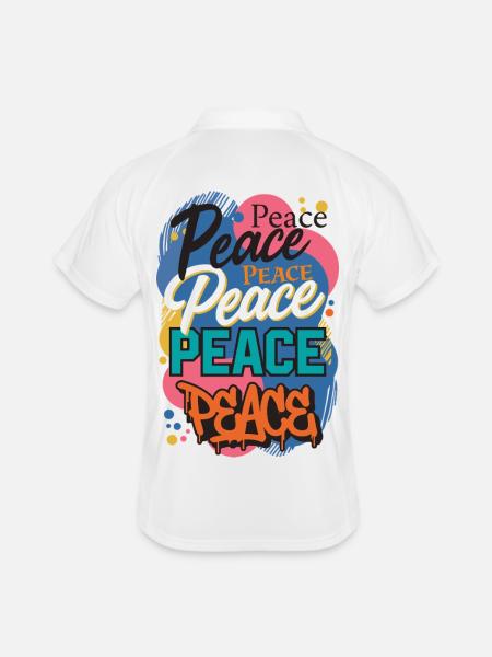 Peace as graffiti - Men's Polo breathable - white/navy