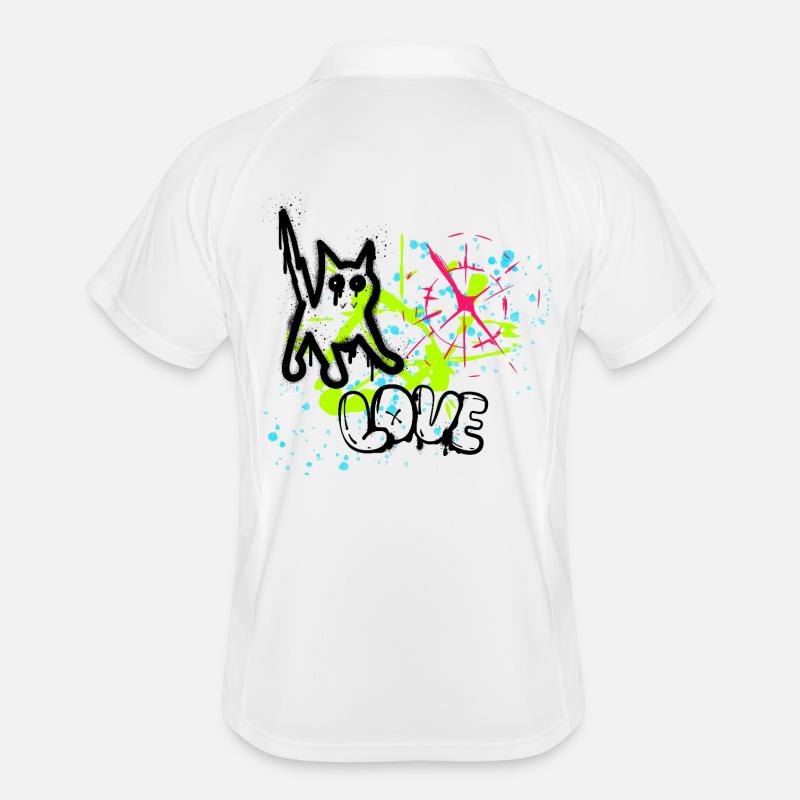 Neon Graffiti Splatter Pattern - Men's Polo breathable - white/navy