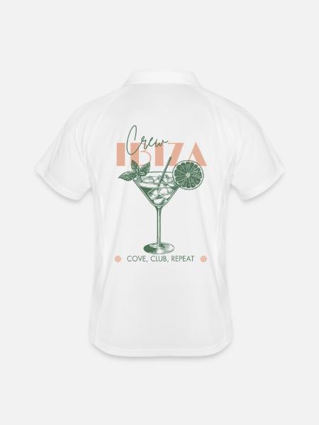Espagne Vacances Ibiza plage Voyage entre filles Voyage entre filles - Polo respirant Homme - blanc/marine - Dos