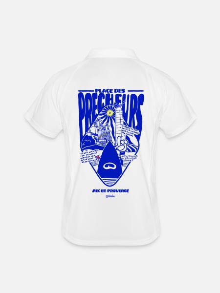 Aix Place des Precheurs Sardine - Polo respirant Homme - blanc/marine - Dos