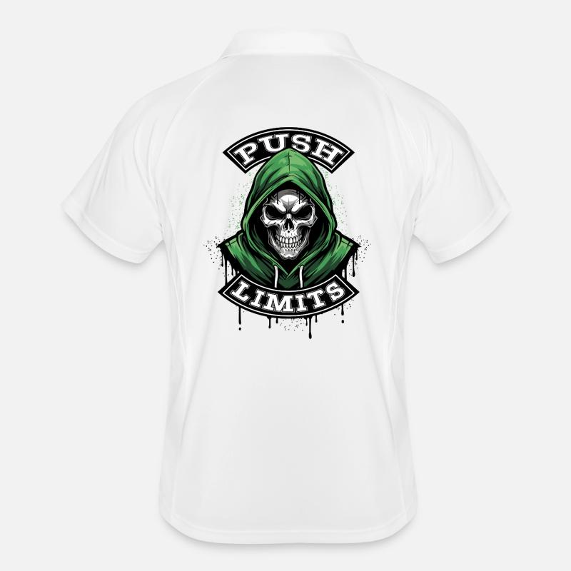 PUSH-LIMITS - Männer Polo atmungsaktiv - Weiß/Navy