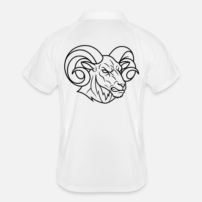 Starker Widderkopf - Männer Polo atmungsaktiv - Weiß/Navy