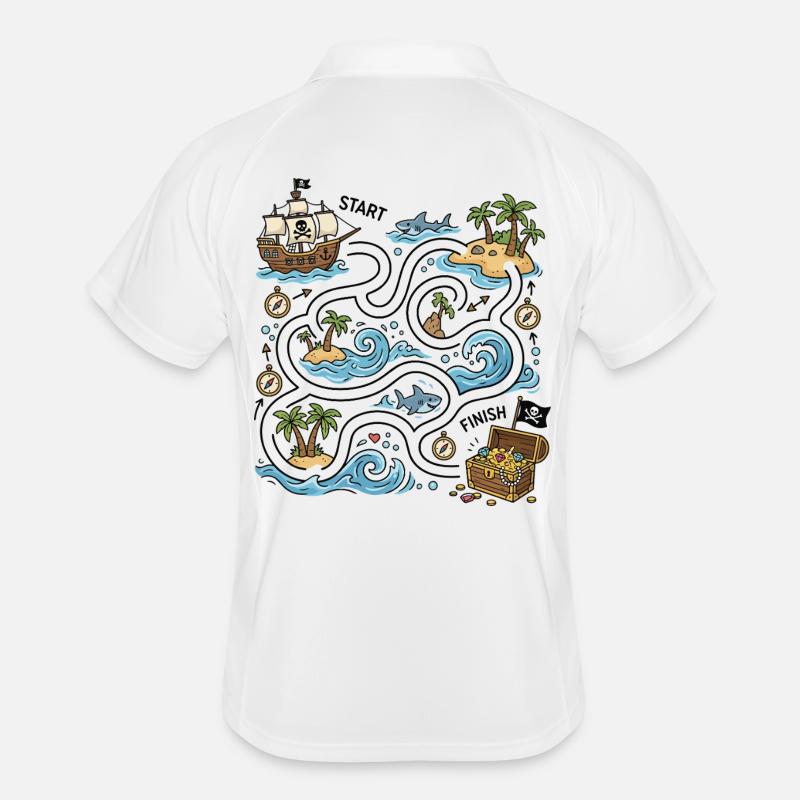 Treasure Route Pirate Island Map Men's Polo breathable