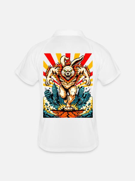 Monster Bunny Rage - Men's Polo breathable - white/navy - Back