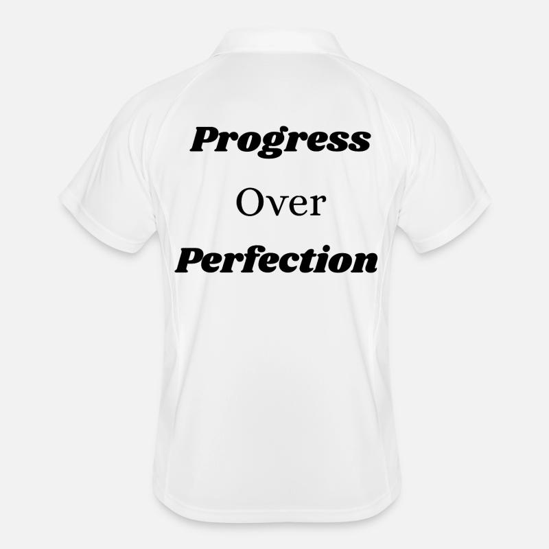 Progress Over Perfection l LateNightGrind - Men's Polo breathable - white/navy
