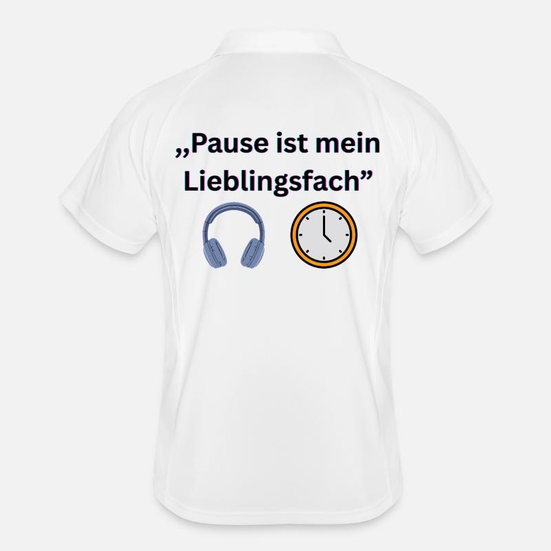 Lustiger Schuldspruch  - Männer Polo atmungsaktiv - Weiß/Navy