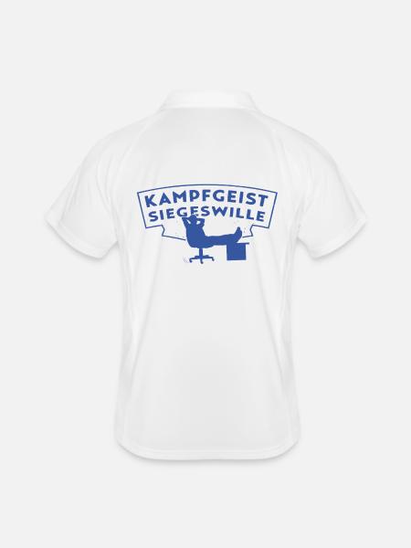 Kampfgeist Siegeswille - Chef im Hocker - Men's Polo breathable - white/navy - Back