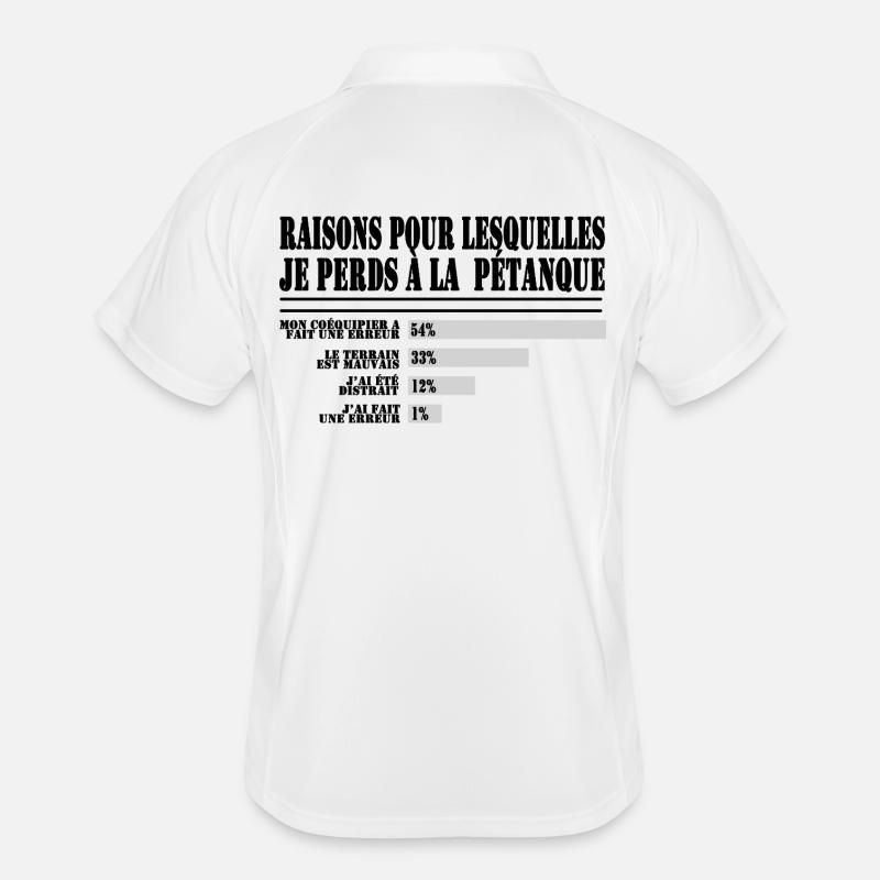 pour les Fans de Pétanque Polo respirant Homme