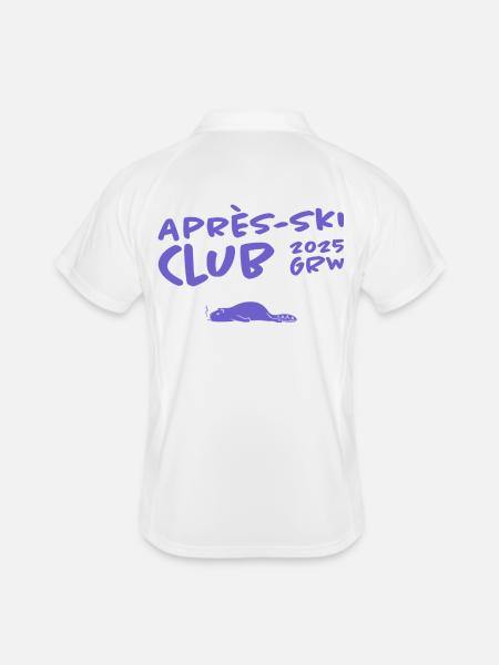 Après-Ski Club - Männer Polo atmungsaktiv - Weiß/Navy - Hinten