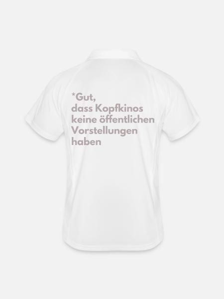 Mental cinemas without public screenings - Men's Polo breathable - white/navy - Back