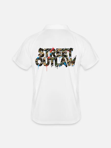 Tuning de voitures de camouflage Street Outlaw - Polo respirant Homme - blanc/marine - Dos