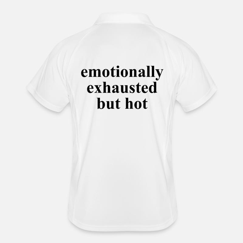 Emotionally Exhausted But Hot Statement - Männer Polo atmungsaktiv - Weiß/Navy